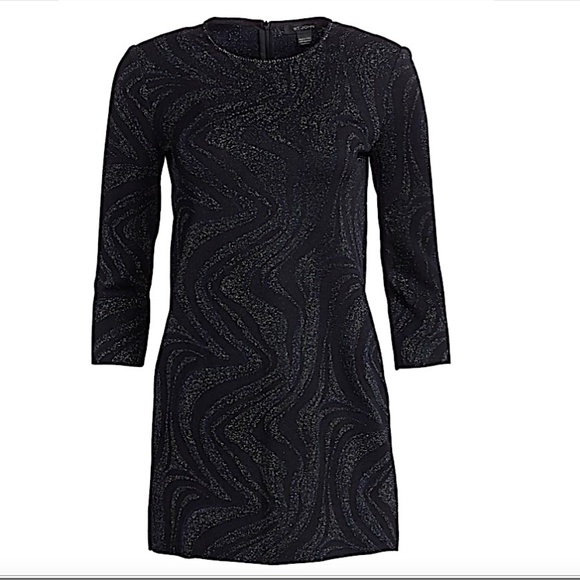 ST. JOHN Metallic Marble Jacquard Tunic Top